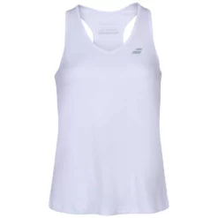 Babolat Women’s Play Cap Sleeve Tennis Tank Top (White/White)