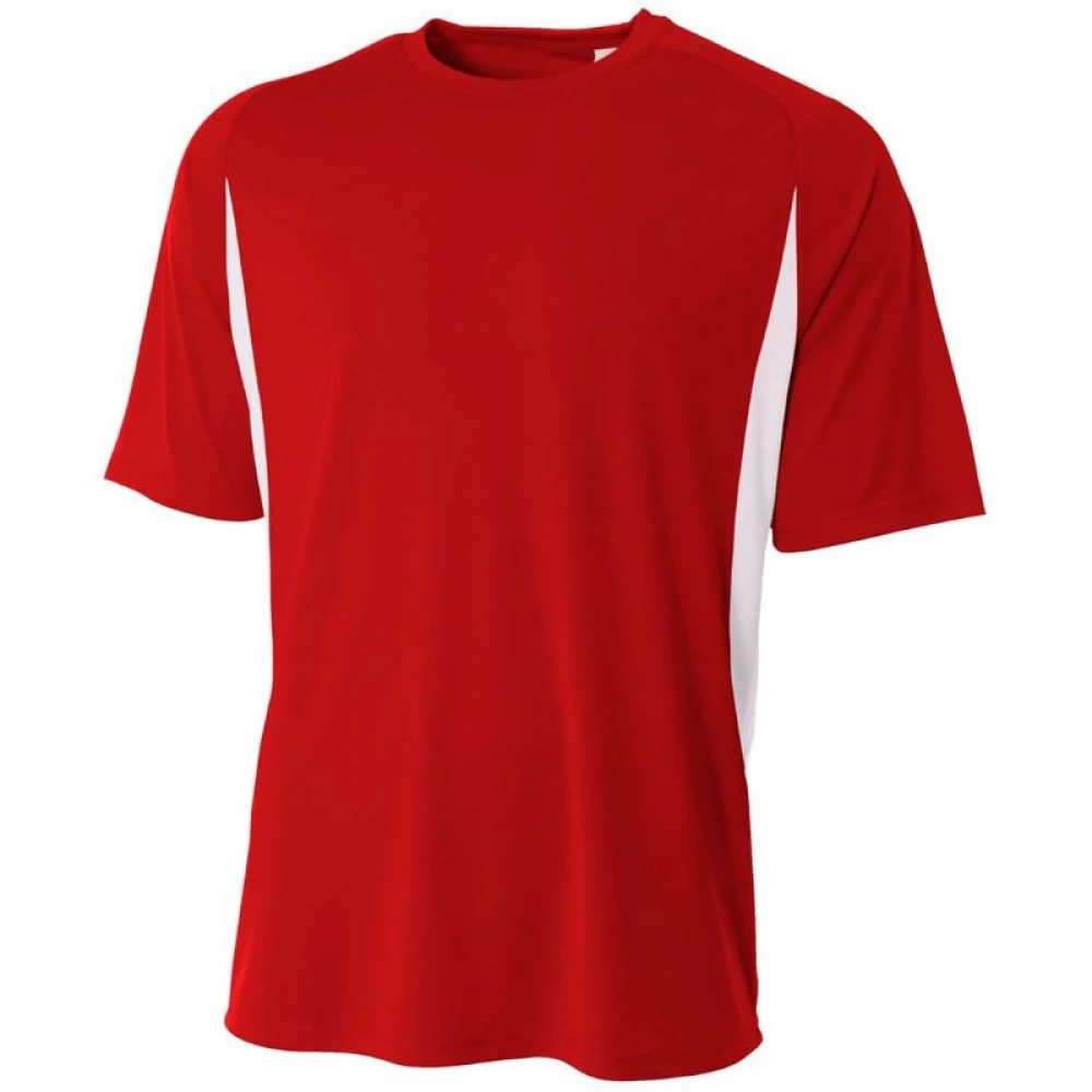 A4 Men’s Performance Color Block Crew Shirt (Scarlet) 3 A4 Men’s Performance Color Block Crew Shirt (Scarlet)