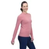 BloqUV Women’s Long Sleeve 24/7 Sun Protective Athletic Tee Shirt (Dusty Rose)