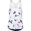 Babolat Girls Compete Tennis Tank Top W/Moisture-Wicking Performance Polyester (White/Estate Blue)