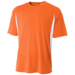 A4 Men’s Performance Color Block Crew Shirt (Orange)