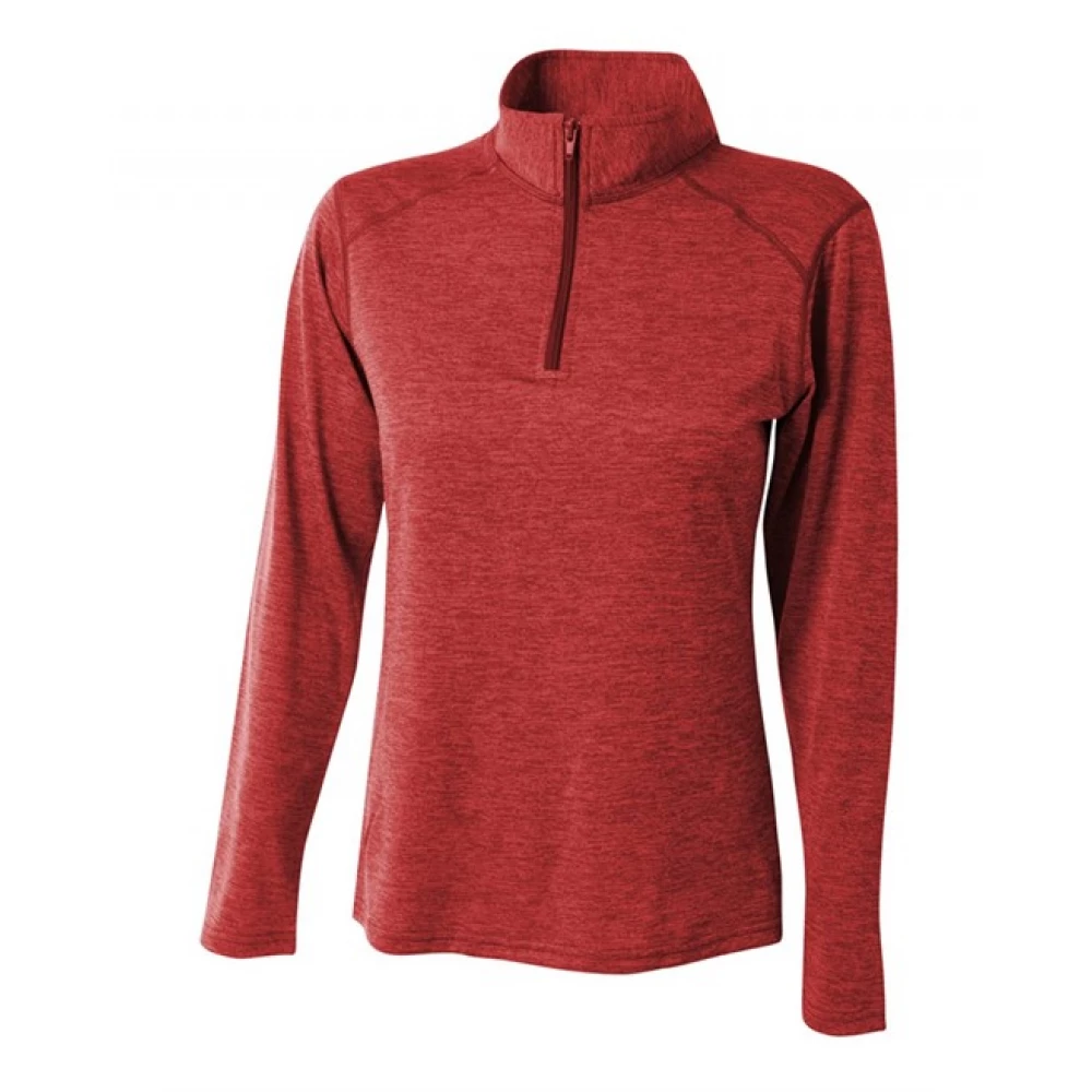 A4 Women’s Inspire Quarter Zip Long Sleeve Tennis Warm Up Top (Red) 3 A4 Women’s Inspire Quarter Zip Long Sleeve Tennis Warm Up Top (Red)