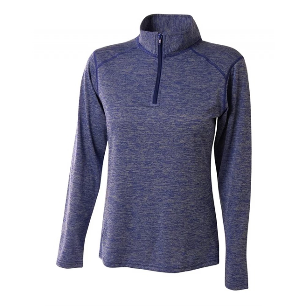 A4 Women’s Inspire Quarter Zip Long Sleeve Tennis Warm Up Top (Royal)