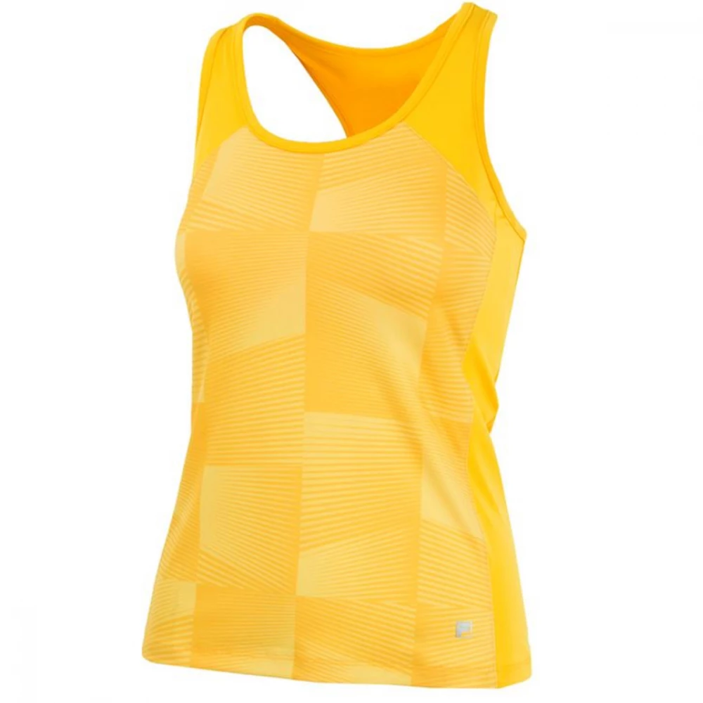 Fila Women’s Core Performance Printed Racerback Tennis Tank (Gold)