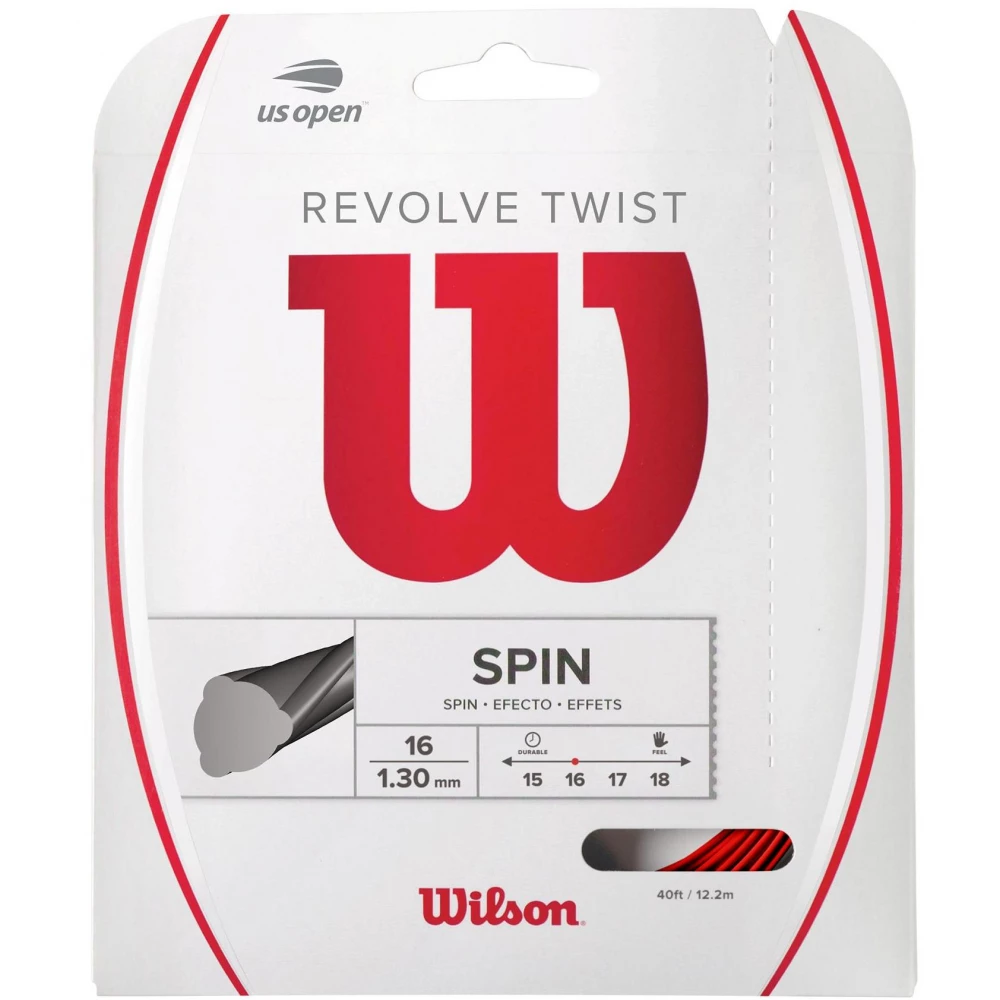 Wilson Revolve Twist 16g Red Tennis String (Set) 3 Wilson Revolve Twist 16g Red Tennis String (Set)