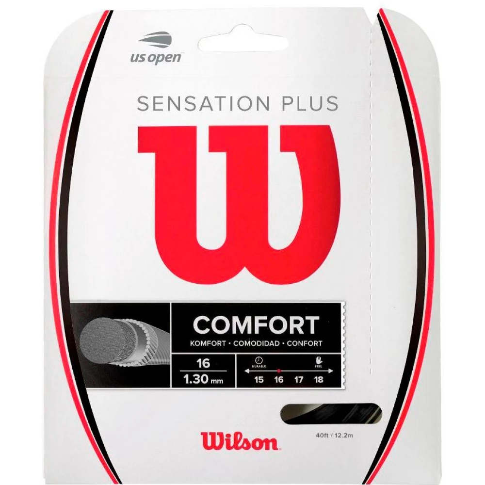 Wilson Sensation Plus 16g Black Tennis String (Set) 3 Wilson Sensation Plus 16g Black Tennis String (Set)