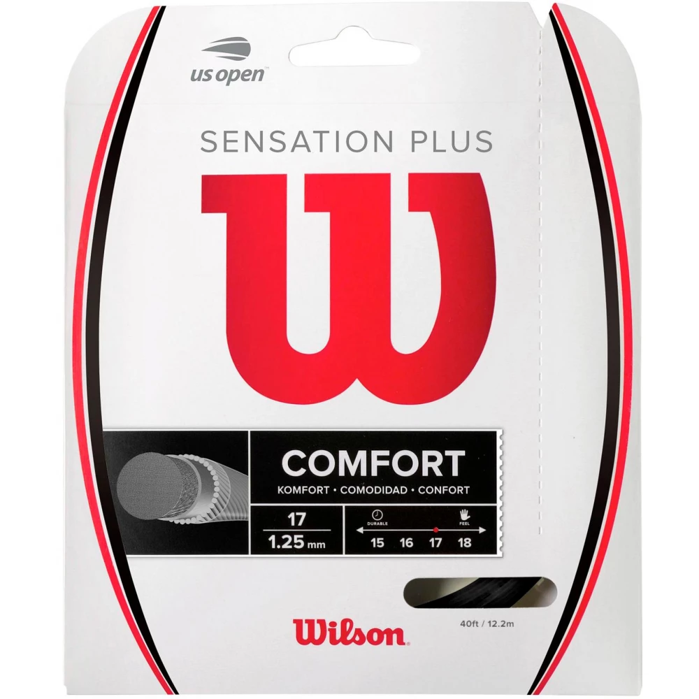 Wilson Sensation Plus 17g Black Tennis String (Set) 3 Wilson Sensation Plus 17g Black Tennis String (Set)