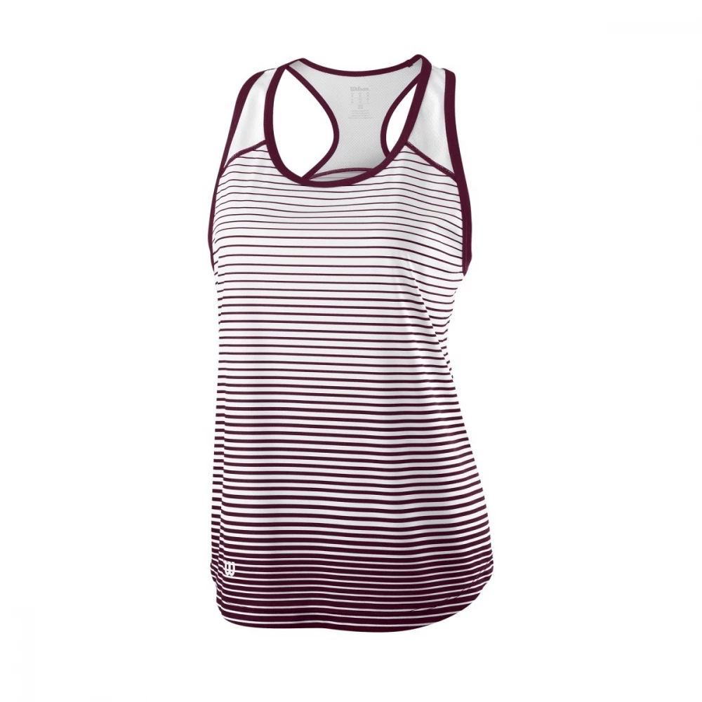 Wilson Women’s Striped Team Tennis Tank (Cardinal/White) [Sale]