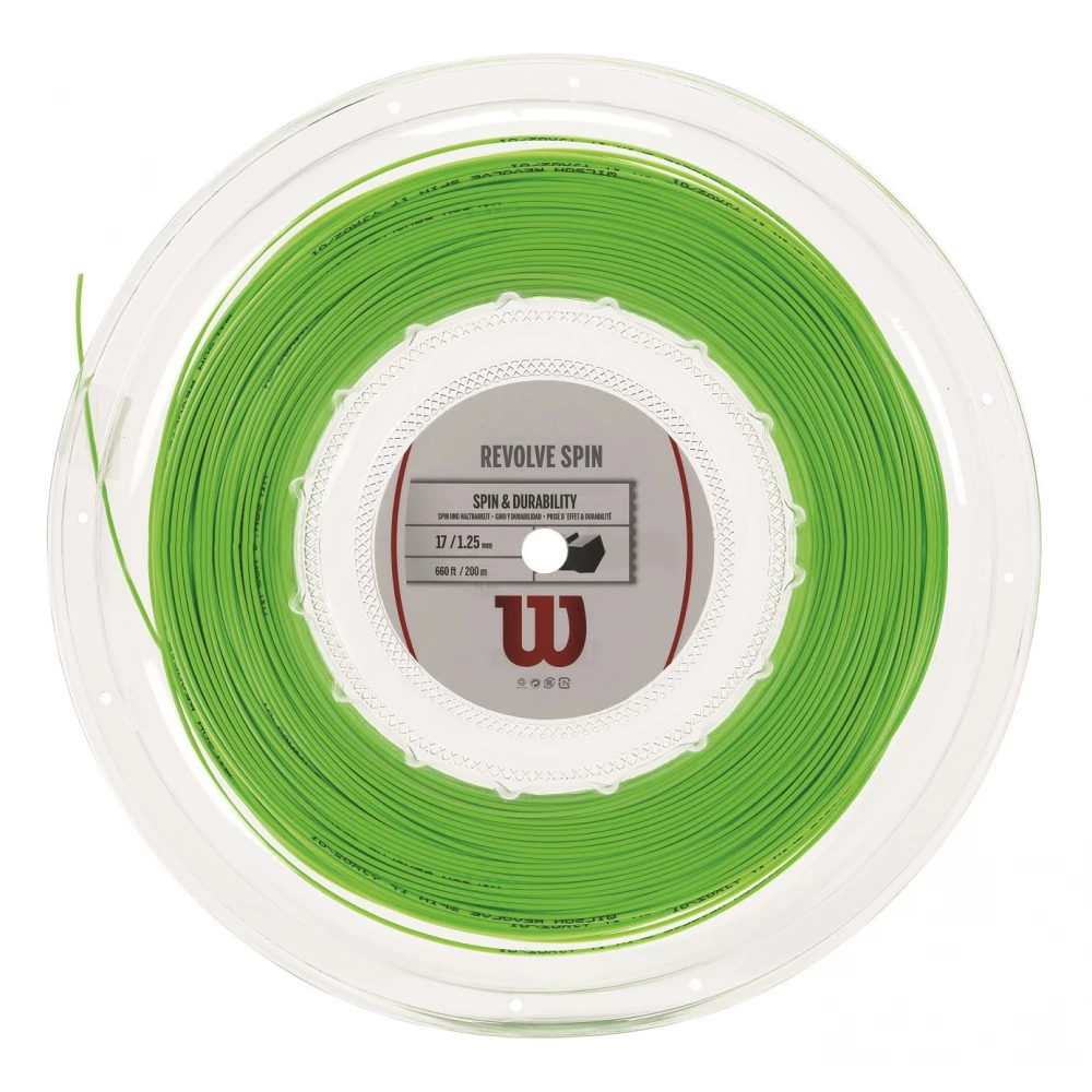 Wilson Revolve Spin 17g Green Tennis String (Reel) 3 Wilson Revolve Spin 17g Green Tennis String (Reel)