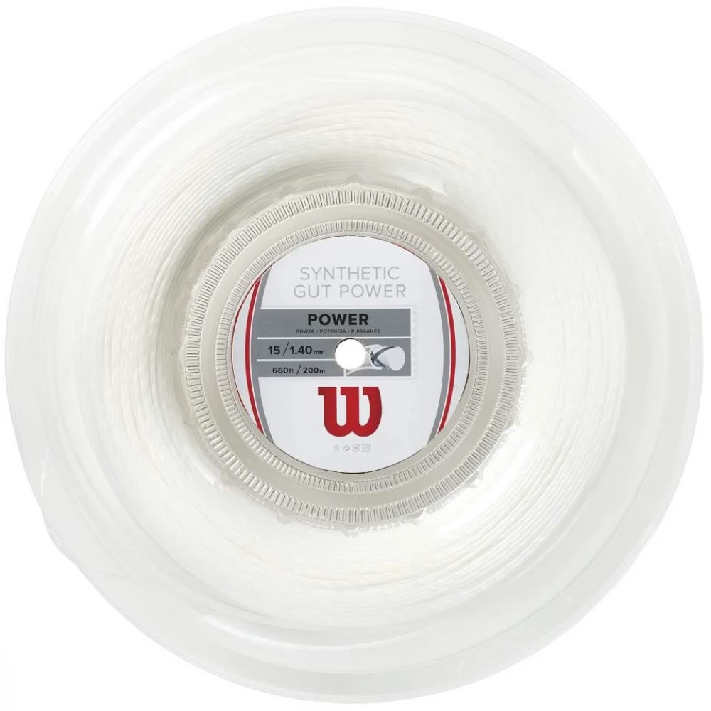 Wilson Synthetic Gut Power 16g White Tennis String (Reel) 3 Wilson Synthetic Gut Power 16g White Tennis String (Reel)